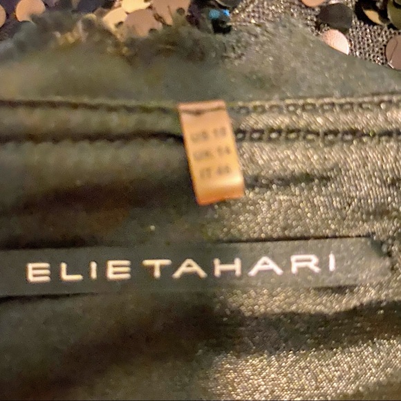 Elie Tahari Black Sequin long sleeve dress - Picture 3 of 6